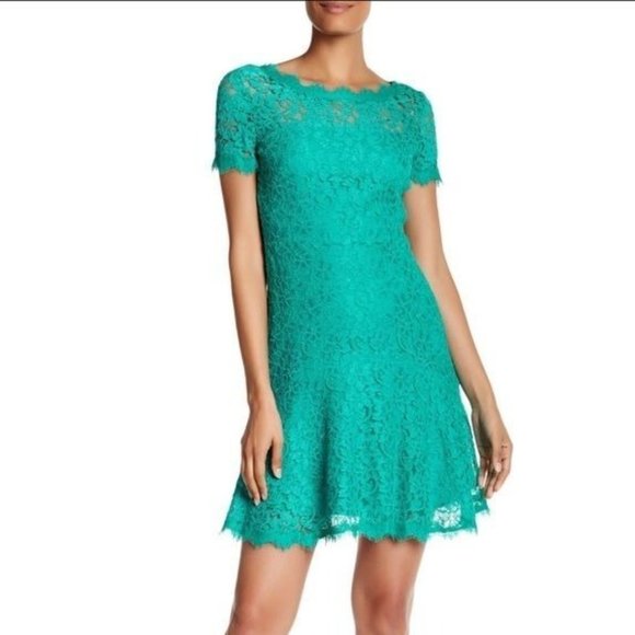 Diane von Furstenberg Green Fifi Lace Dress - Picture 9 of 9